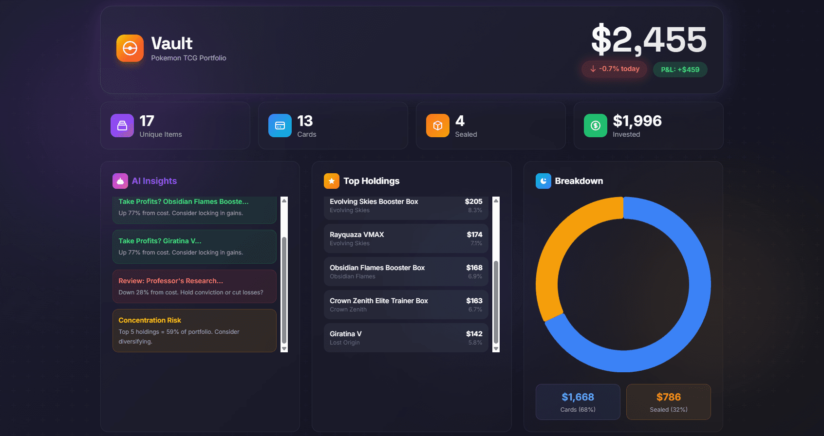 Vault — Pokémon TCG Tracker — screenshot